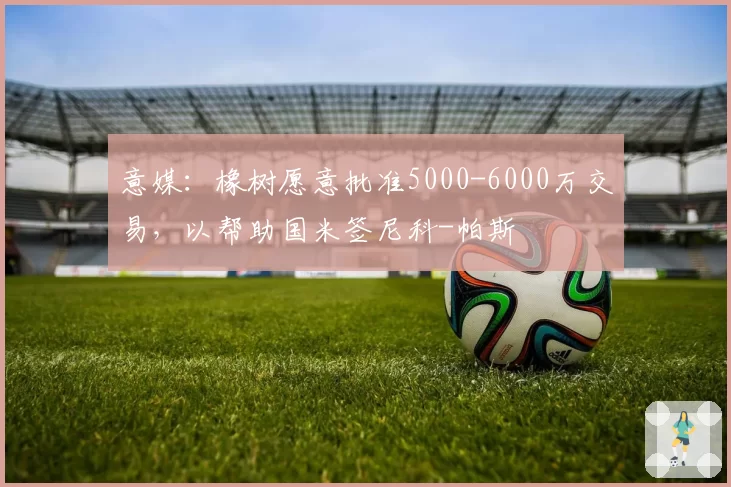 意媒:橡树愿意批准5000-6000万交易,以帮助国米签尼科-帕斯