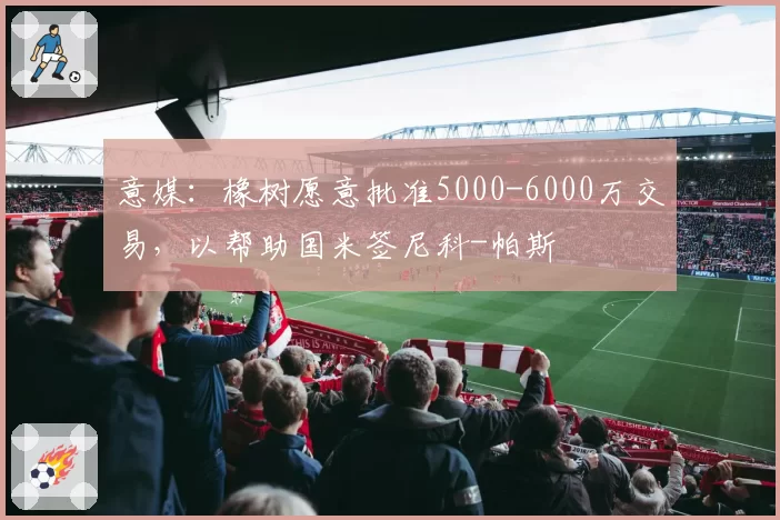 意媒:橡树愿意批准5000-6000万交易,以帮助国米签尼科-帕斯